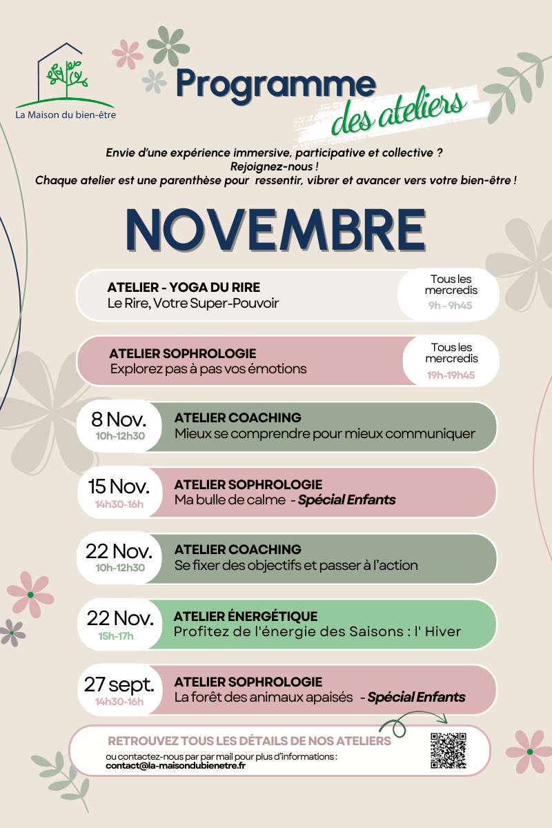 Ateliers Bien-Être à la Maison du Bien-Être de Margency